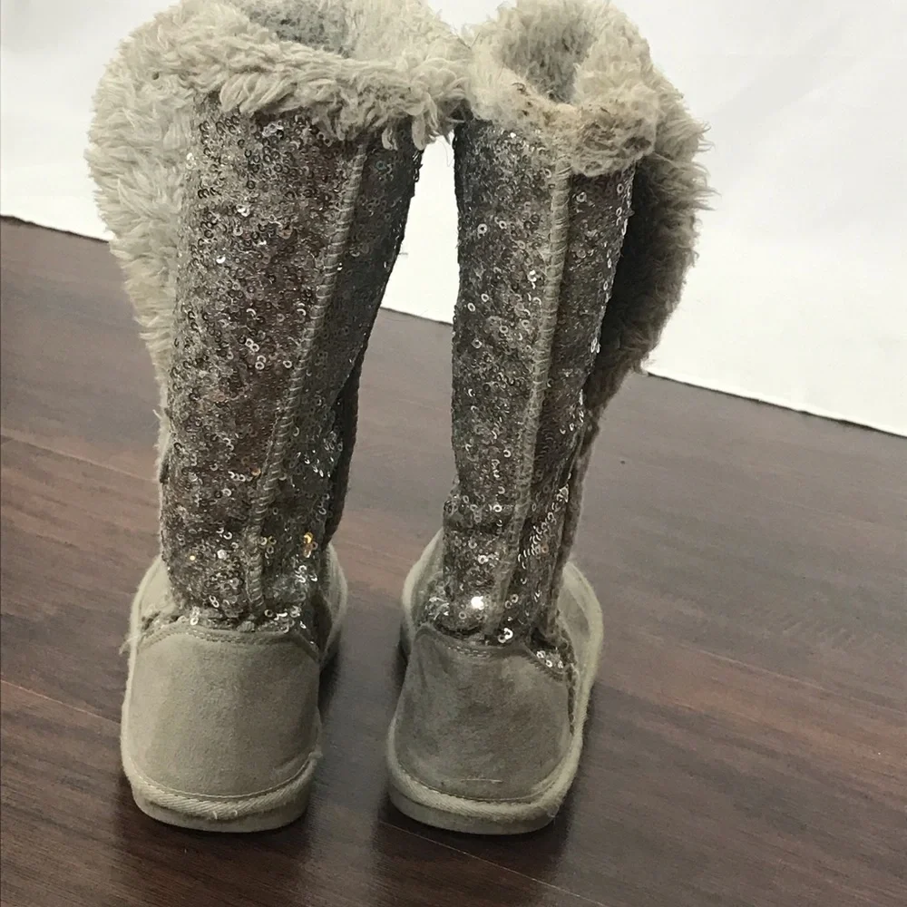 {Justice} Sequin Faux Fur Lined Boots